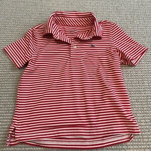 Vineyard Vines Red Striped Kids Polo Shirt